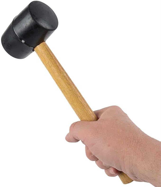 JEGS Rubber Mallet  8 Ounce Head  9 Long Wooden Handle  Head Diameter 2  Head Length 3