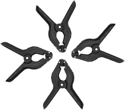 MEHOFOND 4 Pack Spring Clamps - Black Heavy Duty Plastic Clamps for Crafts, Backdrop Stand, Home Improvement, Photography Studios