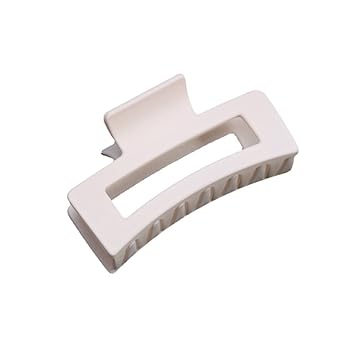 Square Frosting Claw Clips,Big Hair Clips Nonslip Matte Barrettes Thin Thick Short Hair for WomenGirls (Off white)