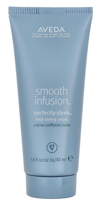 Aveda Smooth Infusion Perfectly Sleek  Heat-Activated Styling Cream  Curly  Coily Hair  Protects Against Frizz, Humidity  Heat  Silicone Free  97 Naturally Derived, 1.3 Fl Oz