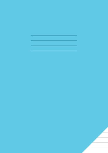 A4 Exercise Book 10mm Ruled with Margin: Simple Lined Paper Notebook for School / Study | Blue Cover