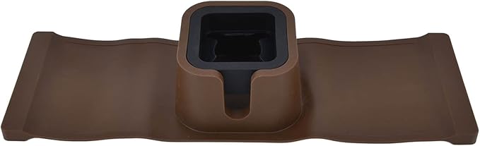 , Couch Arm Cup Holder, Sofa Arm Cup Tray, Silicone Couch Drink Holder Couch Cup Holder Armrest Organizer with Sticky Base for Living Room Balcony (Ordinary Brown)