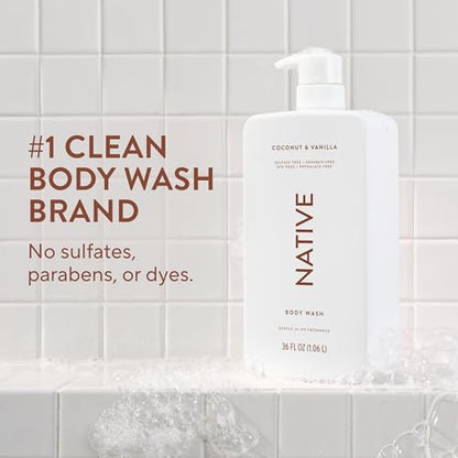 Native Sulfate Free Body Wash Contains Naturally Derived Ingredients | for Women & Men| Coconut & Vanilla, 36 oz 's Choice