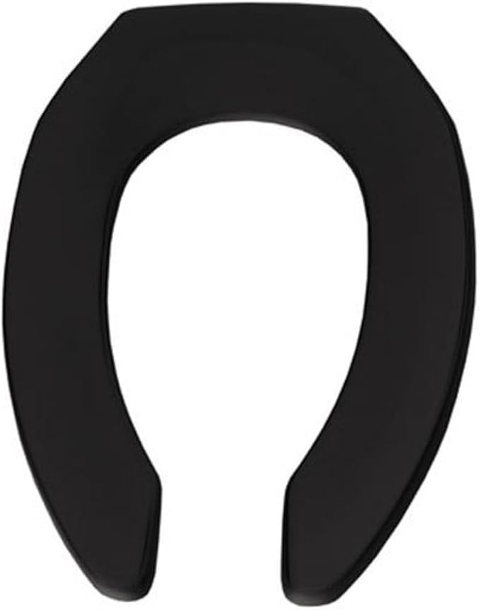 BEMIS 1955CT 047 Commercial Heavy Duty Open Front Toilet Seat will Never Loosen & Reduce Call-backs, ELONGATED, Plastic, Black