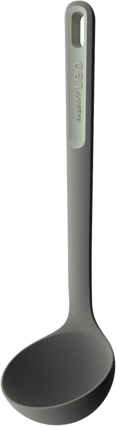 BergHOFF Balance Nonstick Nylon Serving Soup Ladle 12.5", Long Handle with Hanging Loop, Heat-resistant, Recycled Material