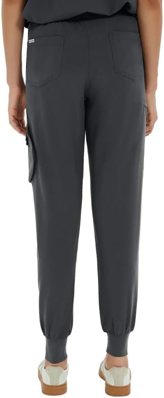 Kitmaz Medical Scrub Pants for Women — Mid Rise Jogger Pants with Yoga Waistband, 4-Way Stretch, Anti-Wrinkle & 8 Pockets