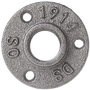 3/4" Malleable Threaded Floor Flange Iron Pipe Fittings Wall Mount Black SCRW-128513