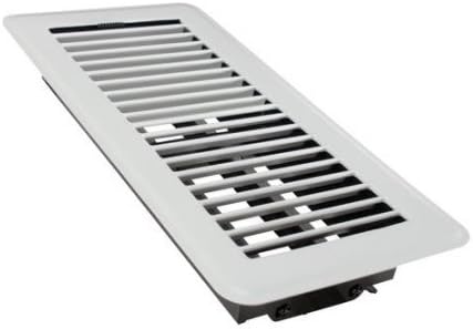 Rocky Mountain Goods Floor Register Vent for 4-Inch by 10-Inch Vent Openings (Item Dimensions 11.5 x 5.5") - Easy Adjust Air Supply Lever - Premium Finish - Heavy Duty to Allow Walk on use (White)