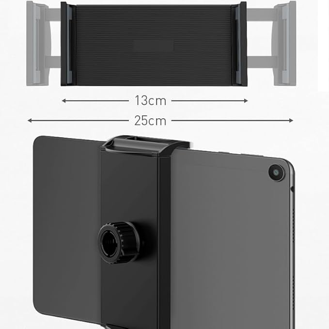 2 Pack Tablet Floor Stand Clip Replacement with 17mm Ball Joint Socket Mount Tablet Holder Bracket Clamp for iPad Stand Tablet Floor Tripod Stand Table Tablet Stand Car Headrest Tablet Holder