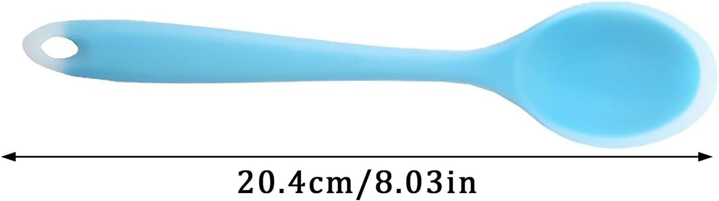 Silicone Spoon Kitchenware Cooking Spoon Kitchen Gadgets Soup Spoon For Kitchen Utensil Cooking Baking Baby Food Cooker Travel (Yellow, One Size)