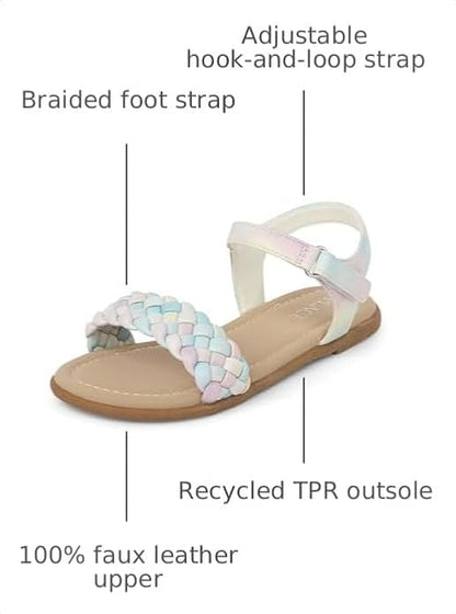 The Children's Place Girls' Adjustable Ankle Strap Flat Sandals