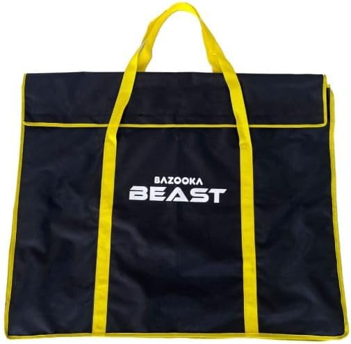 Bazookagoal Soccer Equipment Carry Bag - Durable Black Fabric with Yellow Zipper - For Coaches and Soccer Training Sessions