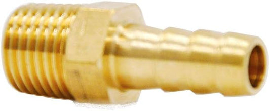 YOUHO Air Hose Fittings Brass Hose Fitting, Adapter, 14" Barb x 14" NPT Male Pipe(5 PCS)