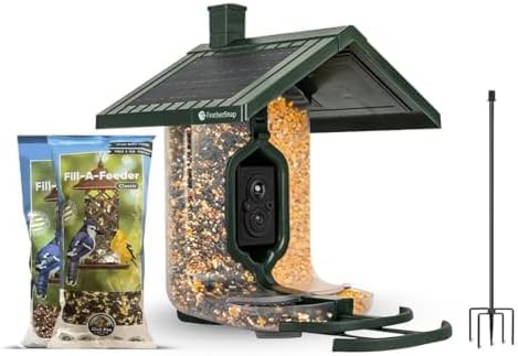 Smart Bird Feeder Pole Stand  Upgraded Wide  Sturdy Metal Design for Outdoor Use  Compatible Only with Feathersnap Smart Feeders