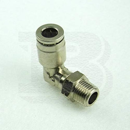 ForShop New Paintball 90 Degree Swivel Elbow Macro Hose Line Fitting Silver