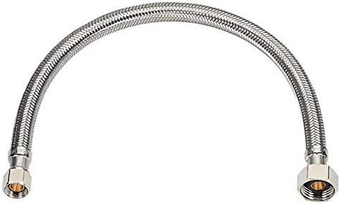 EZ-Fluid 24-Inch 12" FIP X 38" Comp Stainless Steel Braided Faucet Supply Line Connector,Faucet Water Supply Hose Connector Lines Facuet Water Supply Line For Bathroom,Kitchen sink Facuet (1Pc)