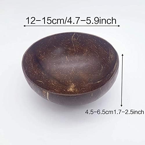 12-15cm Natural Coconut Bowl protection wooden bowl Coconut Wood tableware Spoon Set coco smoothie Coconut Kitchen Environmental (bowl)