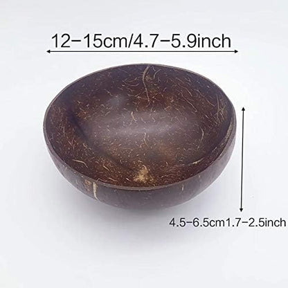 12-15cm Natural Coconut Bowl protection wooden bowl Coconut Wood tableware Spoon Set coco smoothie Coconut Kitchen Environmental (bowl)