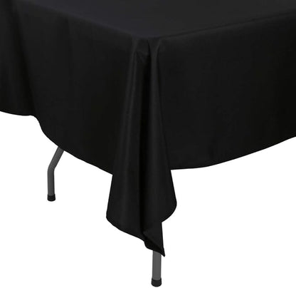 Rectangle Tablecloth - 60 x 84 Inch - Black Rectangular Table Cloth for 5 Foot Table in Washable Polyester - Great for Wedding, Restaurant, Party, Banquet Decoration
