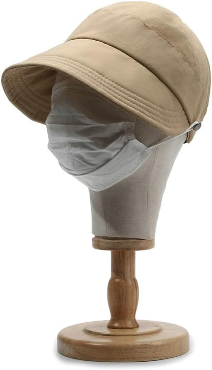 Sun Hats for Women Outdoor UV Protection Hollow Top Sun Visors Packable Summer Wide Brim Beach Hat Ponytail Baseball Cap