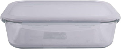 LOCK & LOCK Purely Better Glass Food Storage Container with Lid, Rectangle-51 oz, Clear