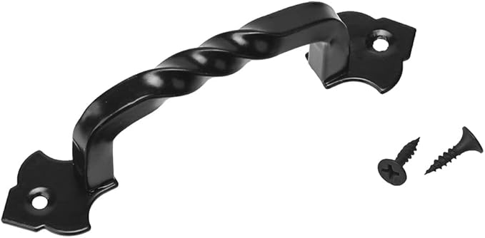 TP-96BLK 4-12" Rustic Black Cabinet Hardware Twist Handle Pull- 96mm Hole Centers (Single Unit)