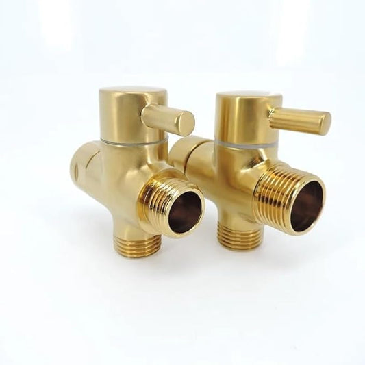 FMURY 3-Way Gold-Plated Valve Diverter Separator Toilet Shower Tee(20MM)