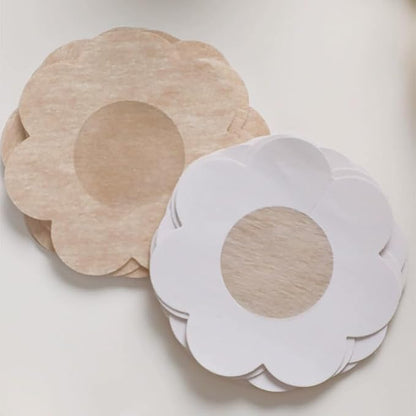 Women Satin Cloth Nipple Cover Pads Sexy Breast Adhesive Invisible Top Tape Anti-Bump Disposable Breast Paste( 10 PC )