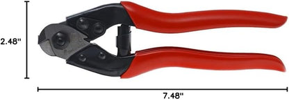 Felco Cable Cutter (F C3) - Felco Cable Cutter (F C7) - Heavy Duty Strength Steel Wire One-Hand Cable Cutter with Non-Slip Grip (7mm)