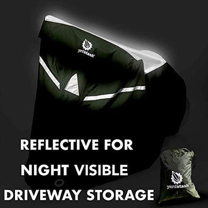 YardStash Bike Cover  XXL Reflective Bicycle Covers for Outside Storage - Waterproof  Weatherproof Garden Tarp Shelters for Bikes, Trikes, 29ers, and Electric Bicycles  Green