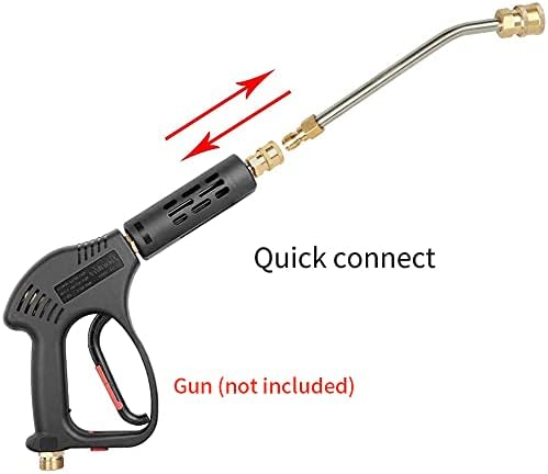 Pressure Washer Gutter Cleaner Attachment, 7 Inch Power Washer Extension Wand, 30 Degree Curved Rod, 14 Inch Quick Connect