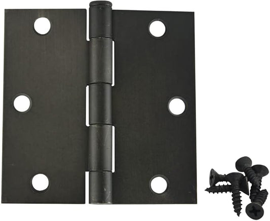 3 Pack - Cosmas Oil Rubbed Bronze Door Hinge 3.5" Inch x 3.5" Inch with Square Corners - 37601