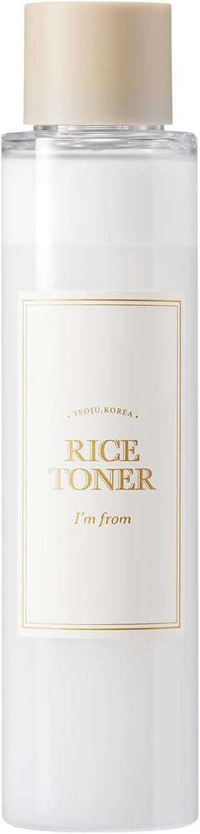 I'm from Rice Toner, Milky Toner for Glowing Skin, Korean Rice, Glow Essence with Niacinamide, Hydrating for Dry, Dull, Combination Skin, Vegan, Fragrance Free, Glass Skin 5.07 Fl Oz