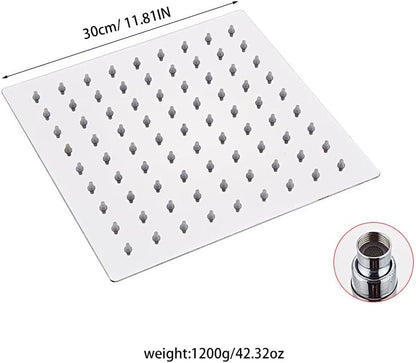 Magik 8'' Stainless Steel Flow Rainfall Square Shower Head Full Body Coverage (8 Inches)