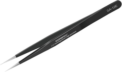 TOWOT Precision Tweezers, Pointed Tweezers for Electronics, Anti-static Stainless Steel Long Tweezers for Crafts, Soldering, Welding, and Jewelry Making Industrial Tweezers