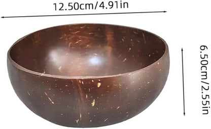 Elegant Cocoanut Bowl Set 2pc Natural Shell Salad Bowl Fruit for Snack Home Decorative