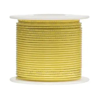 12 AWG Gauge SXL Automotive Stranded Hook Up Wire, 100 ft Length, Yellow, 0.161" Diameter, 60 Volts