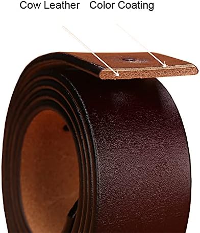 BISON DENIM Men's Belts Leather Dress Genuine Leather Classic Heavy Duty Buckle Belt Casual for Jeans
