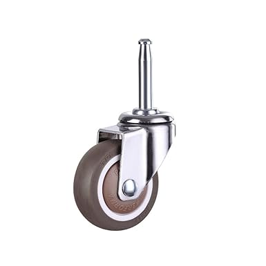 2 Inch Rubber Caster Wheel Set of 4(2 with Brakes & 2 Without) with 5/16" x 1-1/2" (8 x 38mm) Stem Sockets, for Furniture Crib Trolley Dining Car Casters