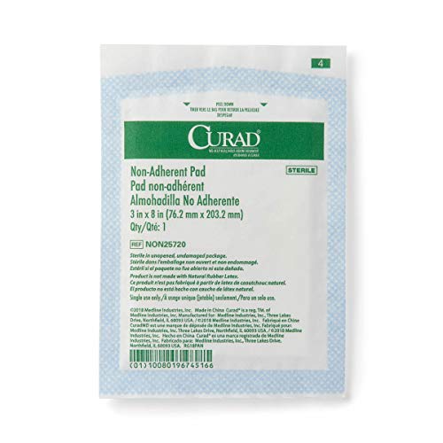 CURAD Sterile Non-Adherent Pad, 3x8 (Pack of 50) Open Box