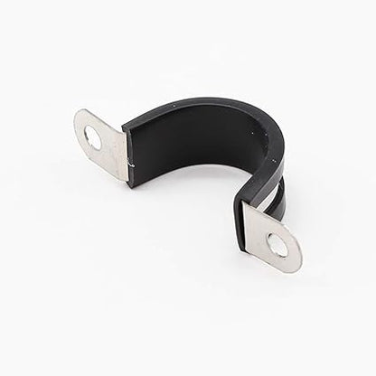 10 Pieces 25mm U-Pipe Clips with Rubber Cushioned Cable Clamp Rubber Lined U Clips EPDM Rubber Lined Mounting Brackets U Shaped Pipe Tube Wire Clamps Clips for Tube Or Wire Cord Installation