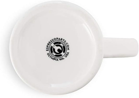 Espresso Parts Porcelain Diner Mug, Heavy-Duty Chip Resistance Porcelain, Dishwasher Safe - White (10oz305ml)