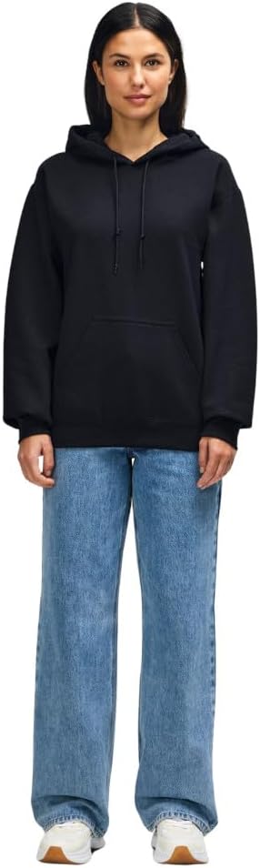 Gildan Men's Heavy Blend Drawcord Hooded Sweatshirt, Safety Pink