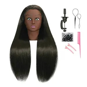30 Inch 20 Real Human Hair Mannequin Head with Stand for Hairdresser Practice Manikin Cosmetology Doll Training Head Braiding Styling Curling Cutting Display