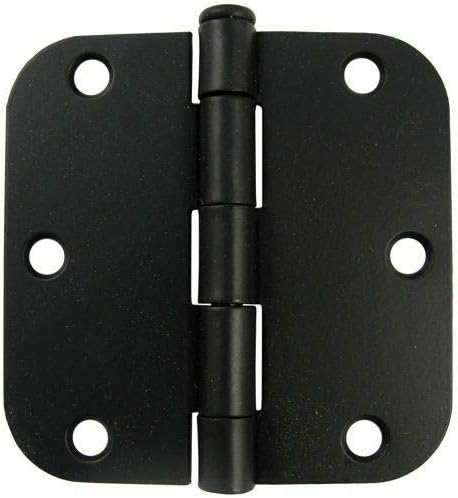 Danika Matte Black 3.5" X 3.5" 58 Radius Round Corner Door Interior Hinge 3 12
