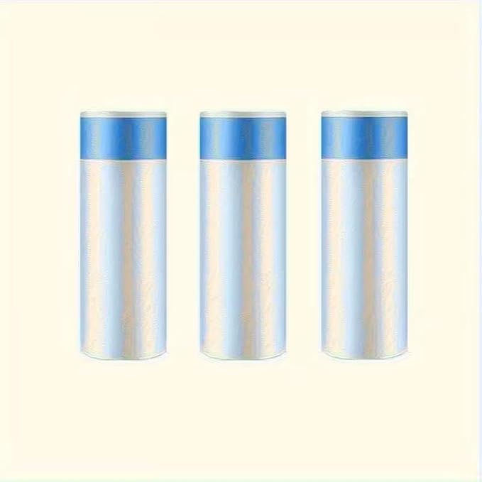 4 Gallon Small Drawstring Trash Bags, 3 Rolls (30 Pcs/Roll), Plastic Garbage Can Liners for Home & Office Use - Blue