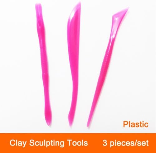 COMIART Set of 3 Double Heads Light Clay Tools Clay Sculpture Tool Creative Mud Shape Tools (1)