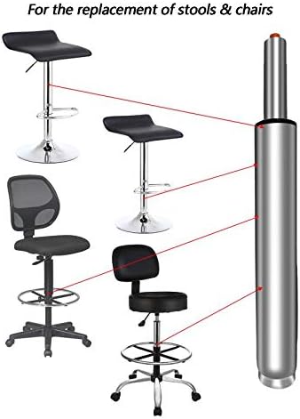 18" to 28" Long Adjustable Gas Lift Cylinder Tube for Bar Stool Drafting Chair Replacement Parts,Heavy Duty Hydraulic Pneumatic Cylinder Shock Piston (10" Lift Stroke)