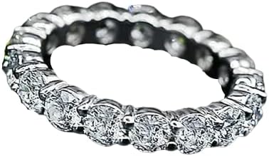 BeBold 3.2ct Round Cut Simulated Diamond CZ Wedding Ring Band White Gold Plated Full Eternity