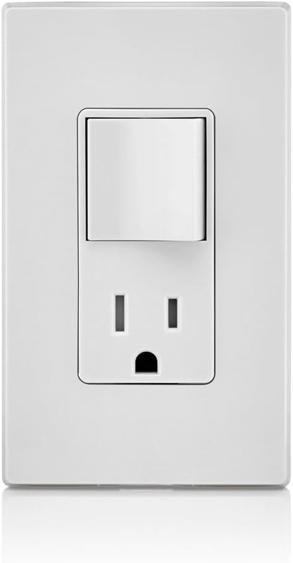 Leviton T5625-W Decora Combination Switch and Tamper-Resistant Receptacle, White